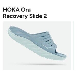 Hoka Ora Recovery Slide 2 Blue Fog Blue Grass Size 8 Men’s 10 Women’s NEW